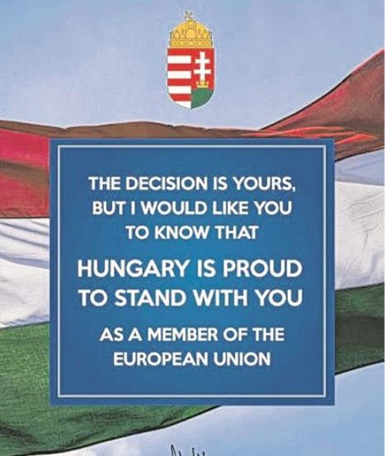 Orbán egész oldalas hirdetésben marasztalja az EU-ban a briteket