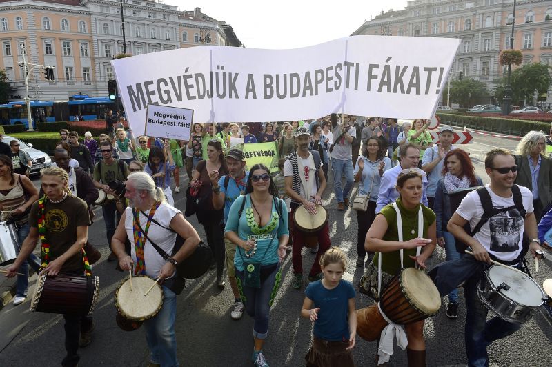 Budapest fáinak megvédéséért demonstráltak