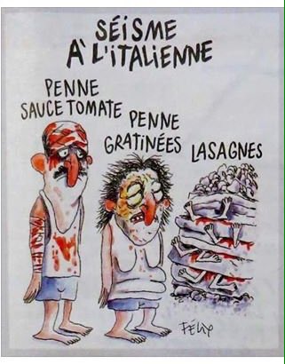 Az olasz földrengés áldozatait gúnyolja a Charlie Hebdo