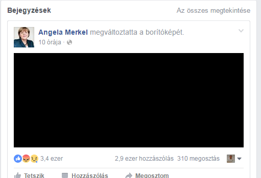 Gyászba borult Angela Merkel Facebook-oldala