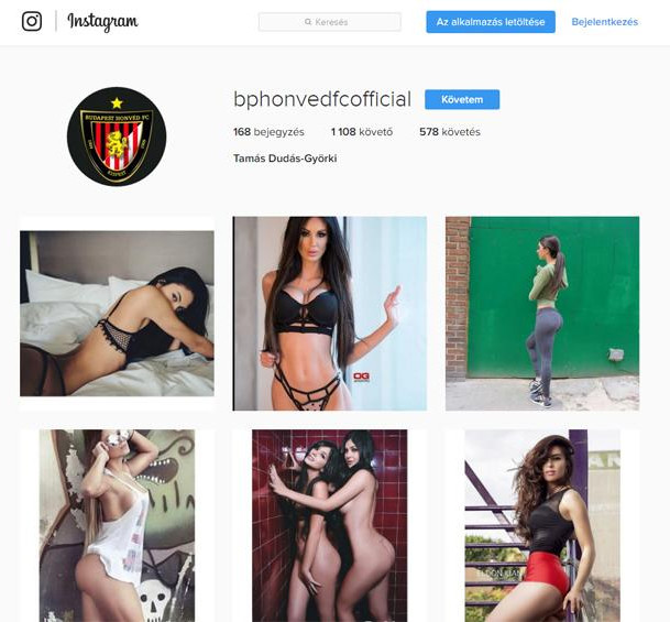 Meztelen nőkkel volt tele a Honvéd Instagram-oldala