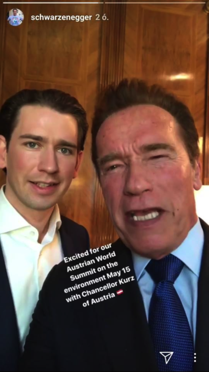Schwarzenegger az osztrák miniszterelnökkel találkozott