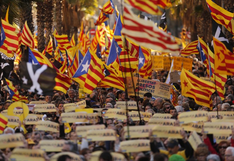 Ezrek követelték Barcelonában a katalán köztársaság létrehozását