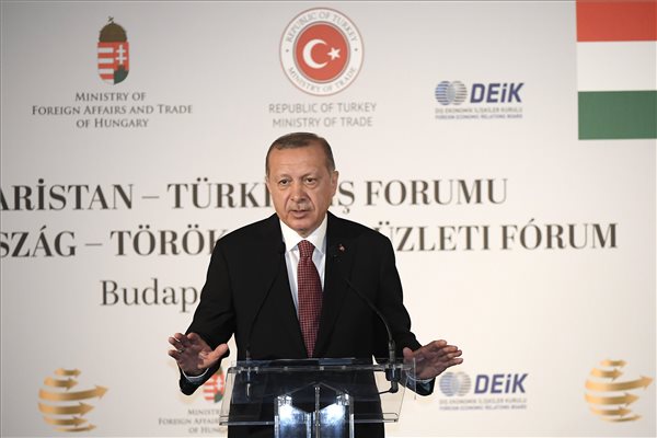 Erdogan: magasabb szintre kell emelni a török-magyar gazdasági kapcsolatokat