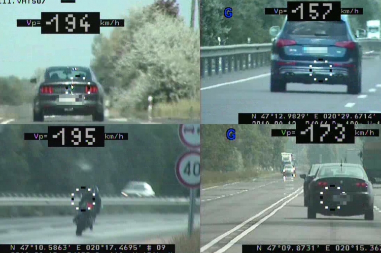 Itt vannak a 4-es út sebességrekorderei – rendőrségi fotók