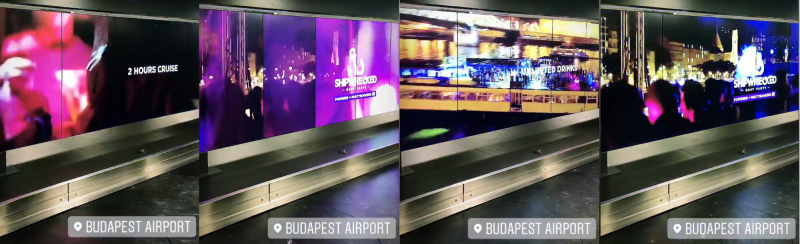 Dunai hajótöréses buli reklámjával fogadják a Budapesten landolókat