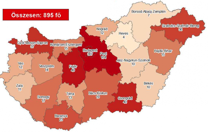 Továbbra is Budapesten és Pest megyében van a legtöbb fertőzött
