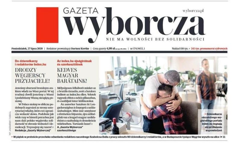 Kiállt az Index mellett az egyik legnagyobb lengyel napilap is – magyarul üzentek