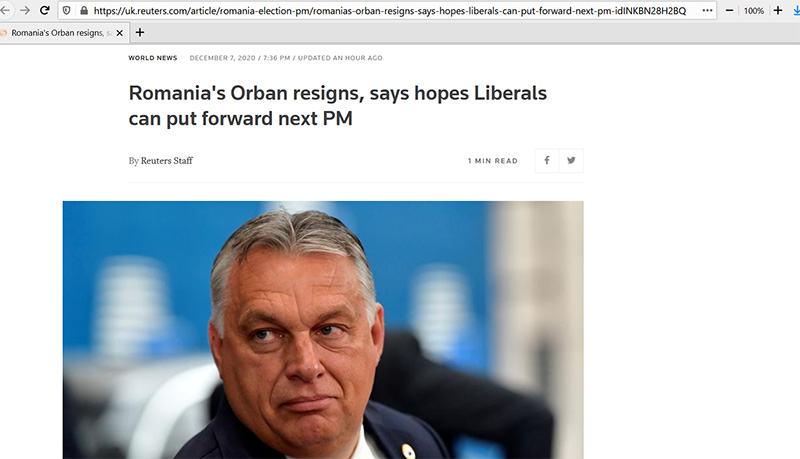 A világ legnagyobb hírügynöksége összekeverte Orbán Viktort román kollégájával