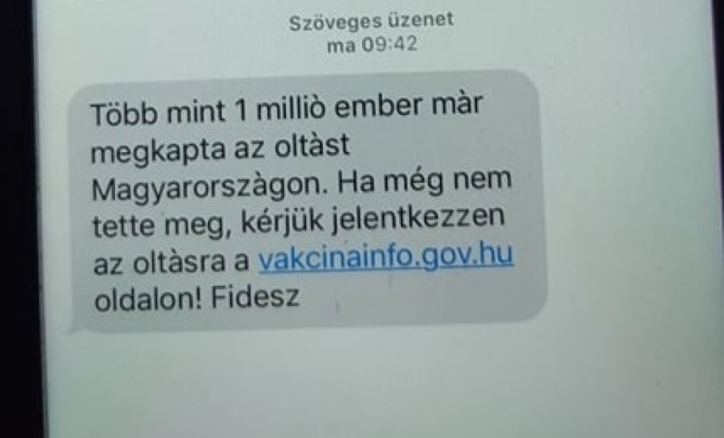 Oltásra buzdító sms-t kaptak sokan a Fidesztől, pedig meg sem adták a számukat