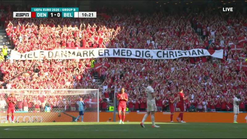 Megható: ez történt a dán-belga meccsen Christian Eriksen tiszteletére