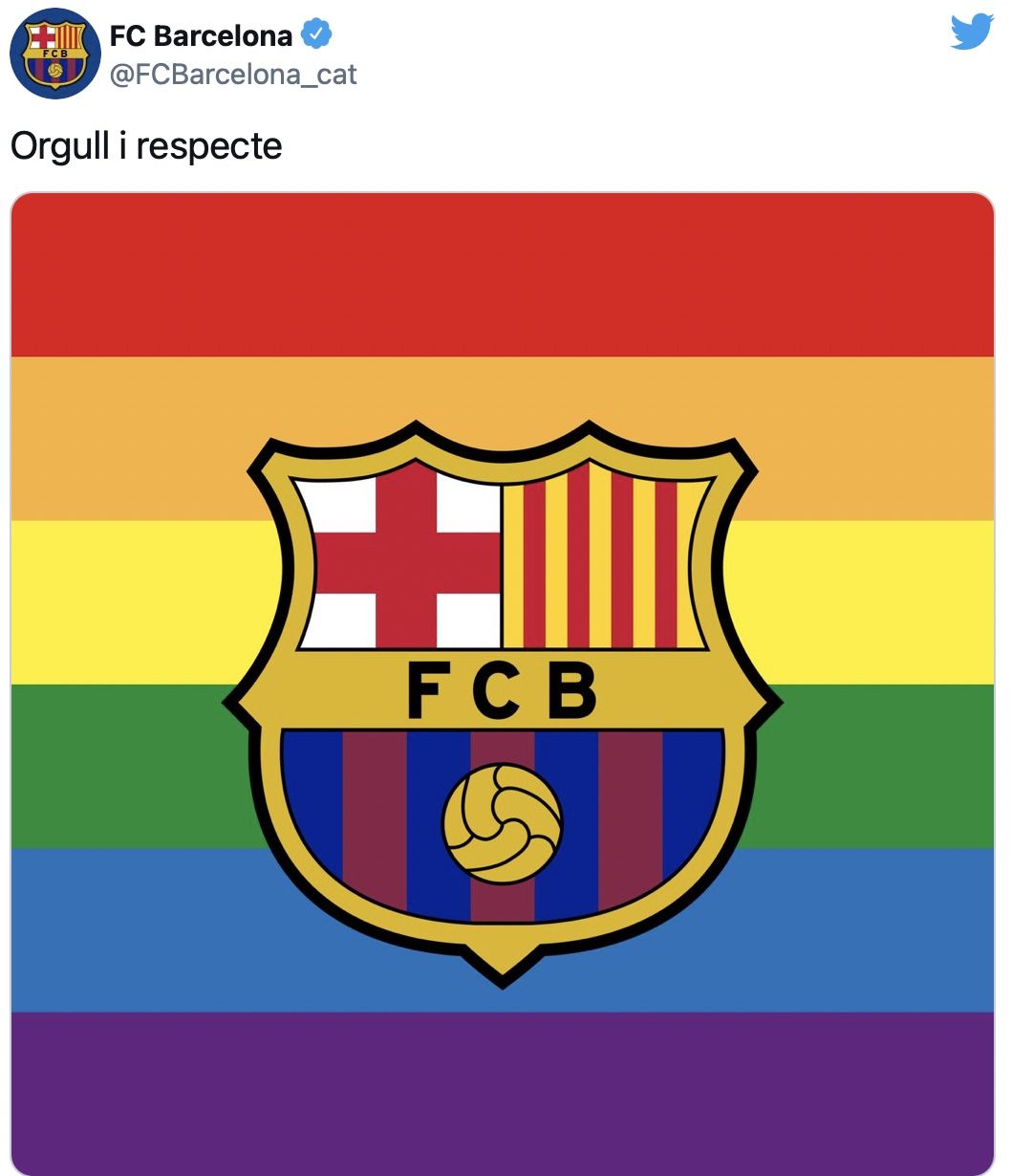 Az FC Barcelona szivárványos logóval tiltakozik az UEFA döntése ellen 