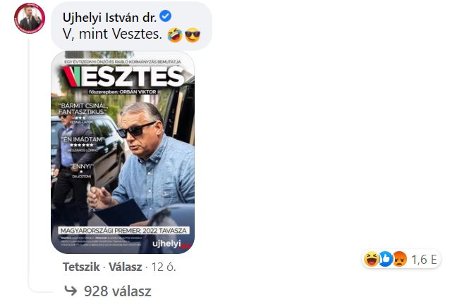 Ujhelyi nagyot trollkodott Orbán Viktor fényképe alatt – fotó