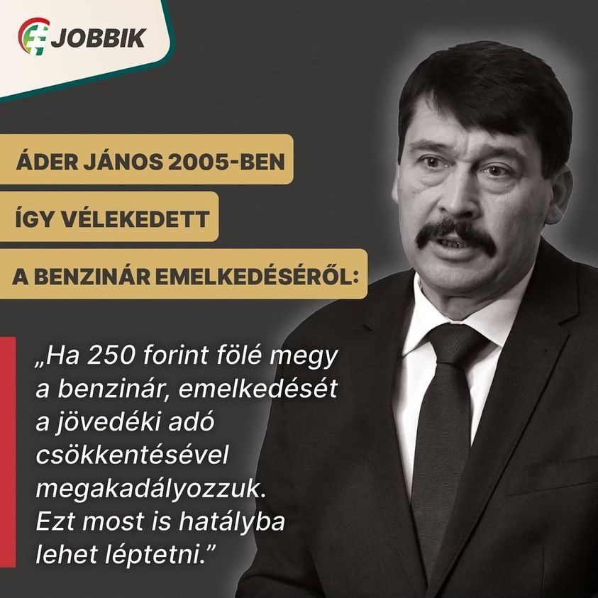 Jakab most Ádernek ment neki keményen a 500 forintos benzinár miatt, az államfőn 2016-os kijelentését kéri számon