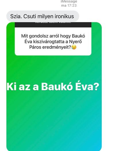 Durván nekiment Csutinak Baukó Éva: "te csak a feleséged hátán felkapaszkodott celebkullancs vagy"