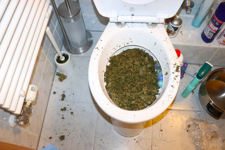 Embertelen mennyiségű füvet próbált lehúzni a vécén egy budapesti díler, akire rátaláltak a rendőrök