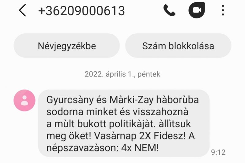 Névtelen számról kapnak propaganda SMS-eket a választók, senki nem tudja, hogyan szerezték meg a telefonszámukat