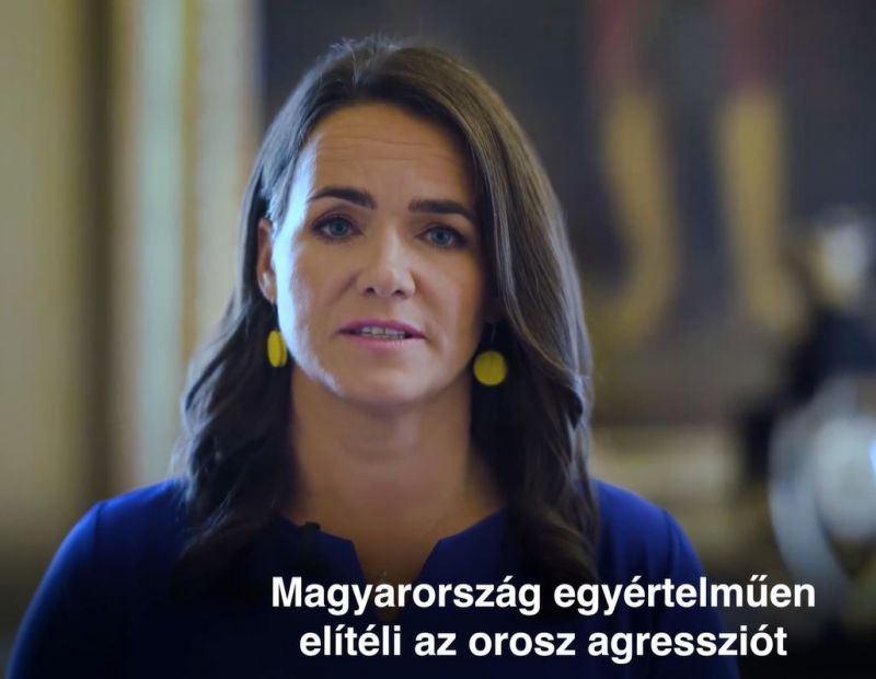 Novák Katalin videóüzenetben biztosította az ukránokat, hogy Magyarország elítéli az orosz agressziót