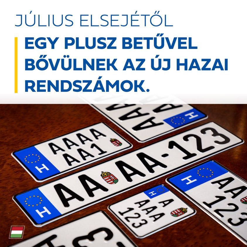 Hiánycikk lehet a rendszámtábla Magyarországon, júliustól jön az új formátum, ami így fog kinézni