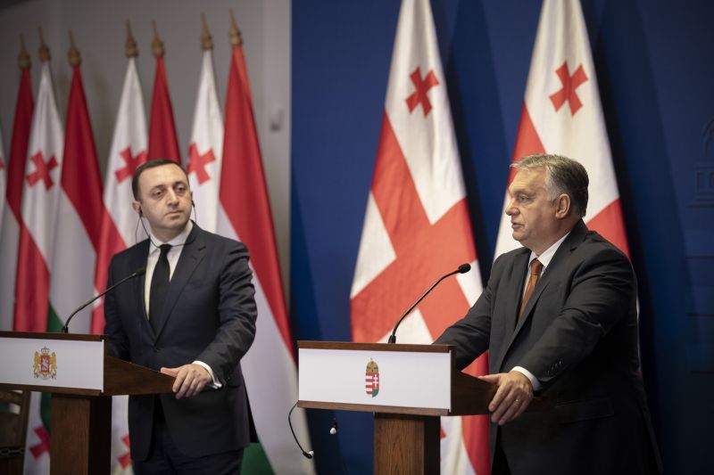 Orbán Viktor a Karmelitában fogadta a grúz miniszterelnököt 