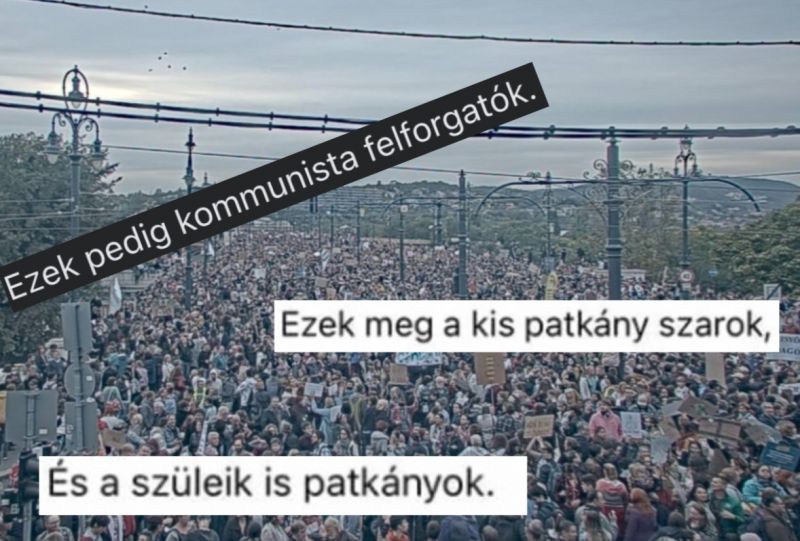 Fideszes lakájmédia a tüntetőkről: Kommunisták, patkányok, szarok