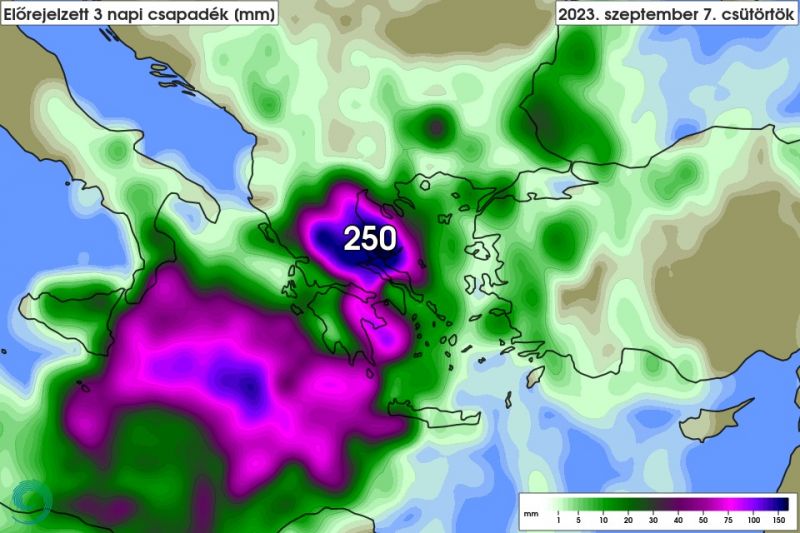 Elképesztő mennyiségű csapadék érkezik Európába, piros figyelmeztetést adtak ki a görög meteorológusok