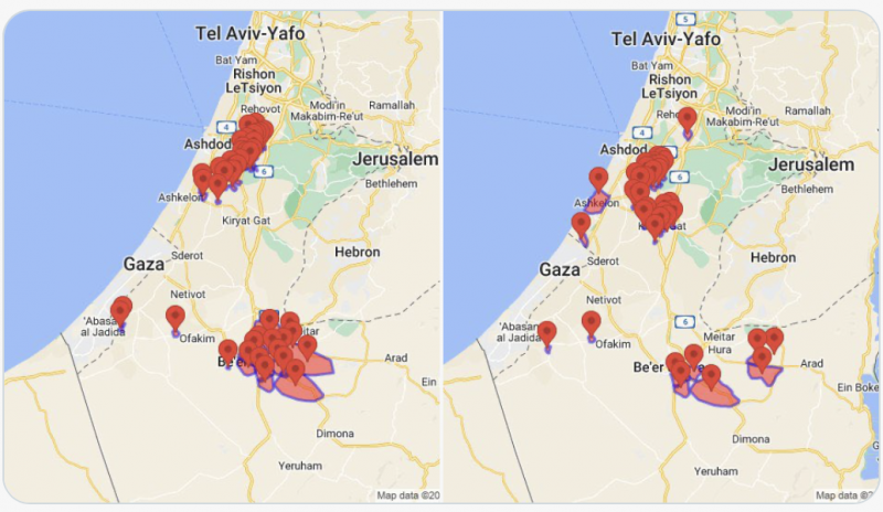 Rakétaeső zúdult Izrael déli és középső részére