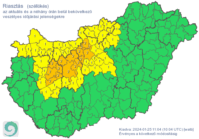 Itt a vihar! Narancssárga riasztást adott ki a meteorológiai szolgálat Budapestre és több járásra