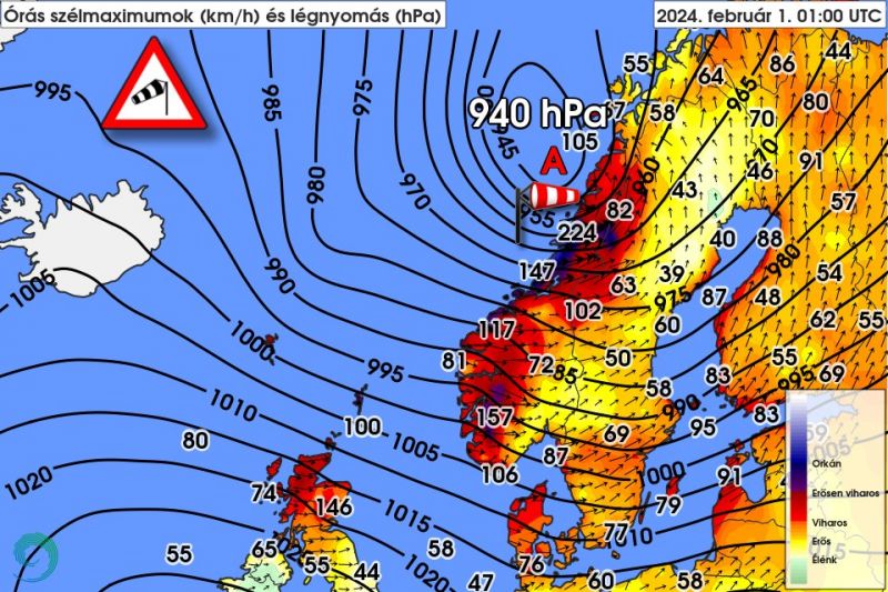 Orkánerejű széllökésekkel érte el egy viharciklon Európát, hatással lesz hazánk időjárására is